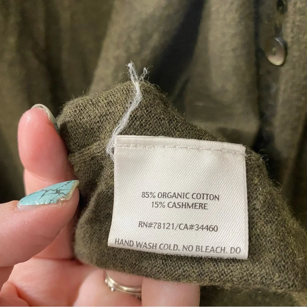 Eileen Fisher cardigan women's size xl knit sequin green open front cashmere